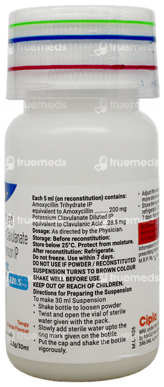Advent 228.5mg Tangy Orange Flavour Dry Syrup 30ml
